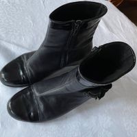 Gefütterte Stiefeletten Leder schwarz ca. Gr. 37