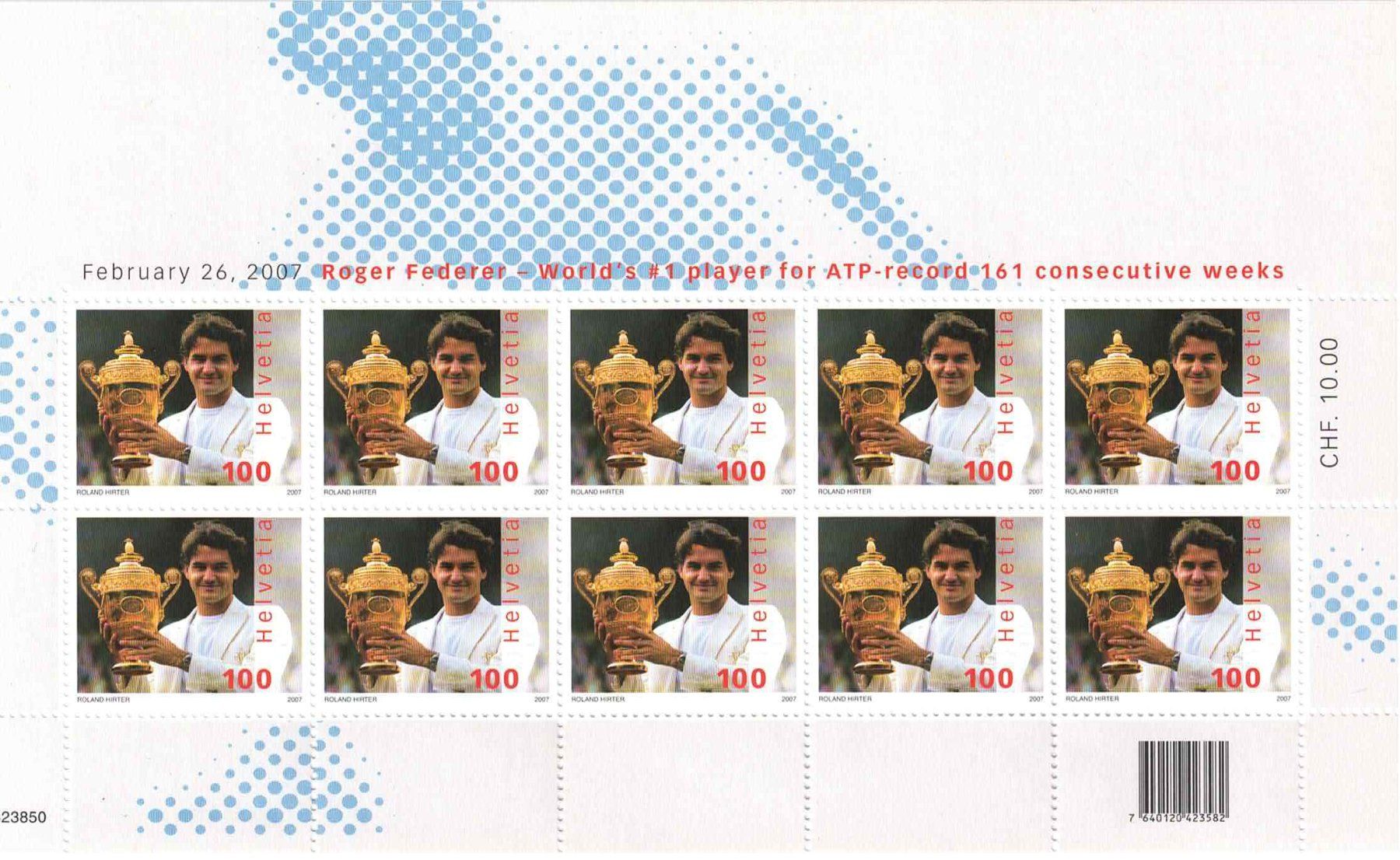Tutti i francobolli: Feuillet Roger Federer 2007 – Nuovo (secondo la descrizione) da CHENE-BOURG venduto da Praslin