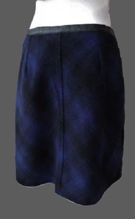 Gr. 36 STREET ONE Rock 50%Wolle schwarz d'blau L52cm