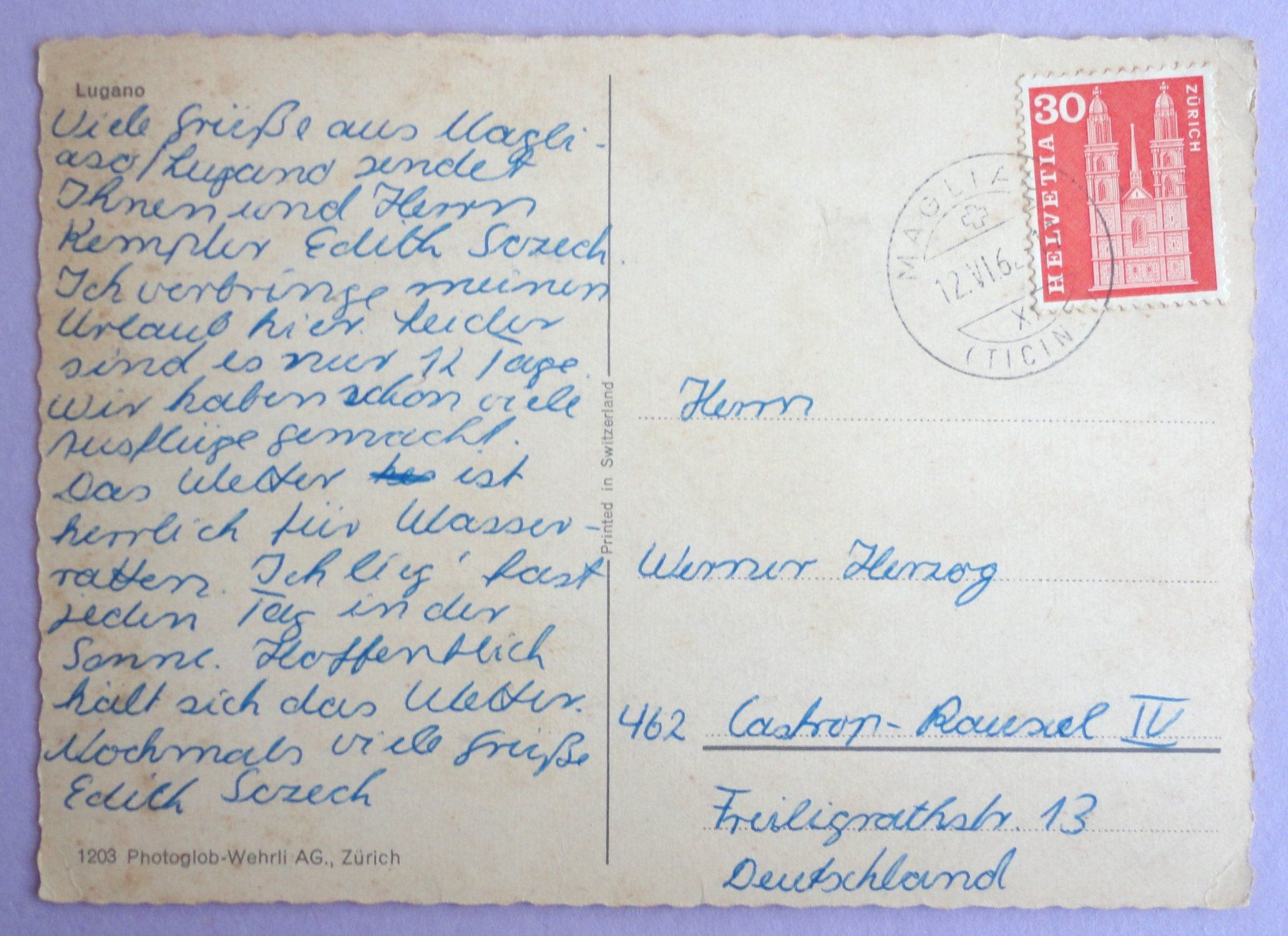 Cartoline postali: Lugano – Usato da Fétigny venduto da Billy2miny 1