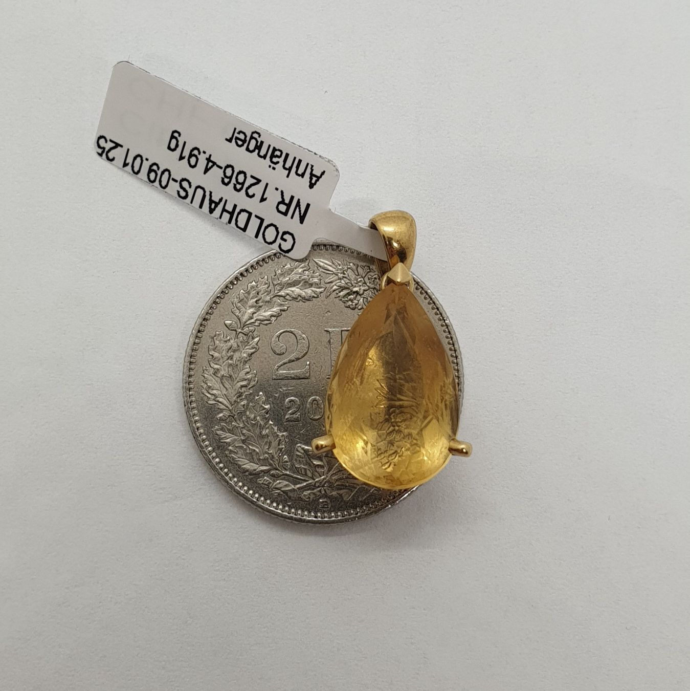 Anhänger: Echt 18K Gold - Citrin Anhänger – Gebraucht aus Luzern von Luzern-Goldhaus 3