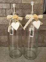 2 Shabby Chic Essig & Öl Flaschen Deko Vintage Landhaus