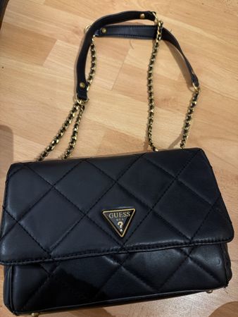 Sac bandoulière guess noir et doré
