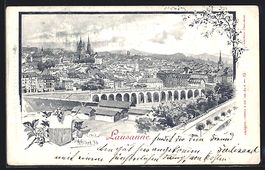 AK Lausanne, Gesamtansicht, 1899