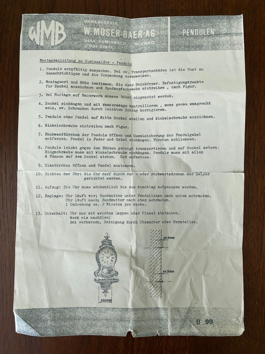 Swiss Orologi: Sumiswalder Pendule Uhr mit Sockel – Usato da Schwerzenbach venduto da fcolosso 5