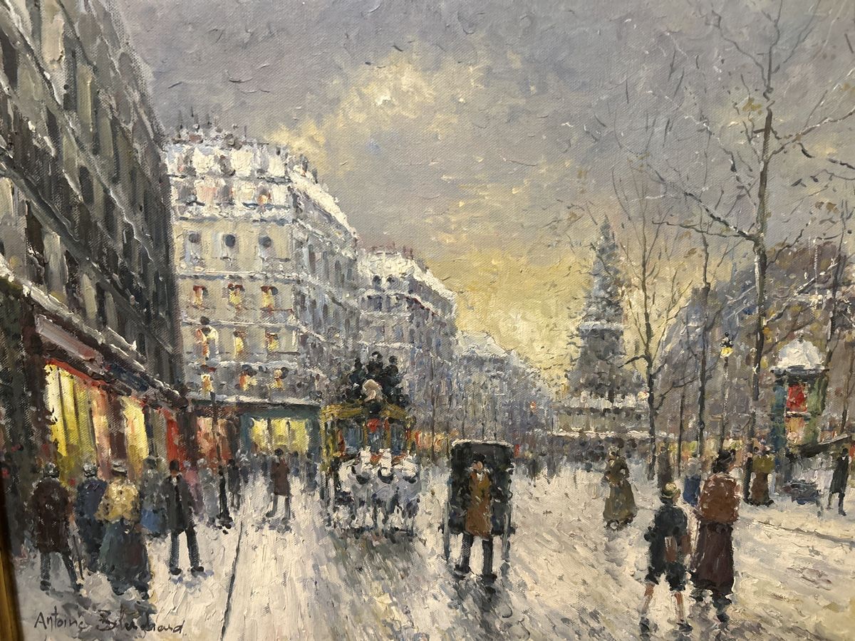 Dipinti: Winterliches Paris Ölgemälde Signiert, 60x50cm – Usato da Glarus venduto da KunstWerkEr-LS87 1