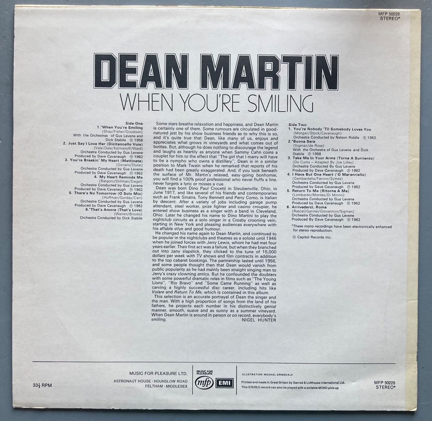 Schallplatten: DEAN MARTIN - WHEN YOU'RE SMILING – Gebraucht aus Poliez-Pittet von Newtown-Records 1