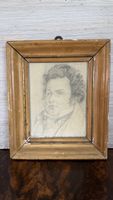 Zeichnung (Original) Franz Schubert Komponist auf Papier