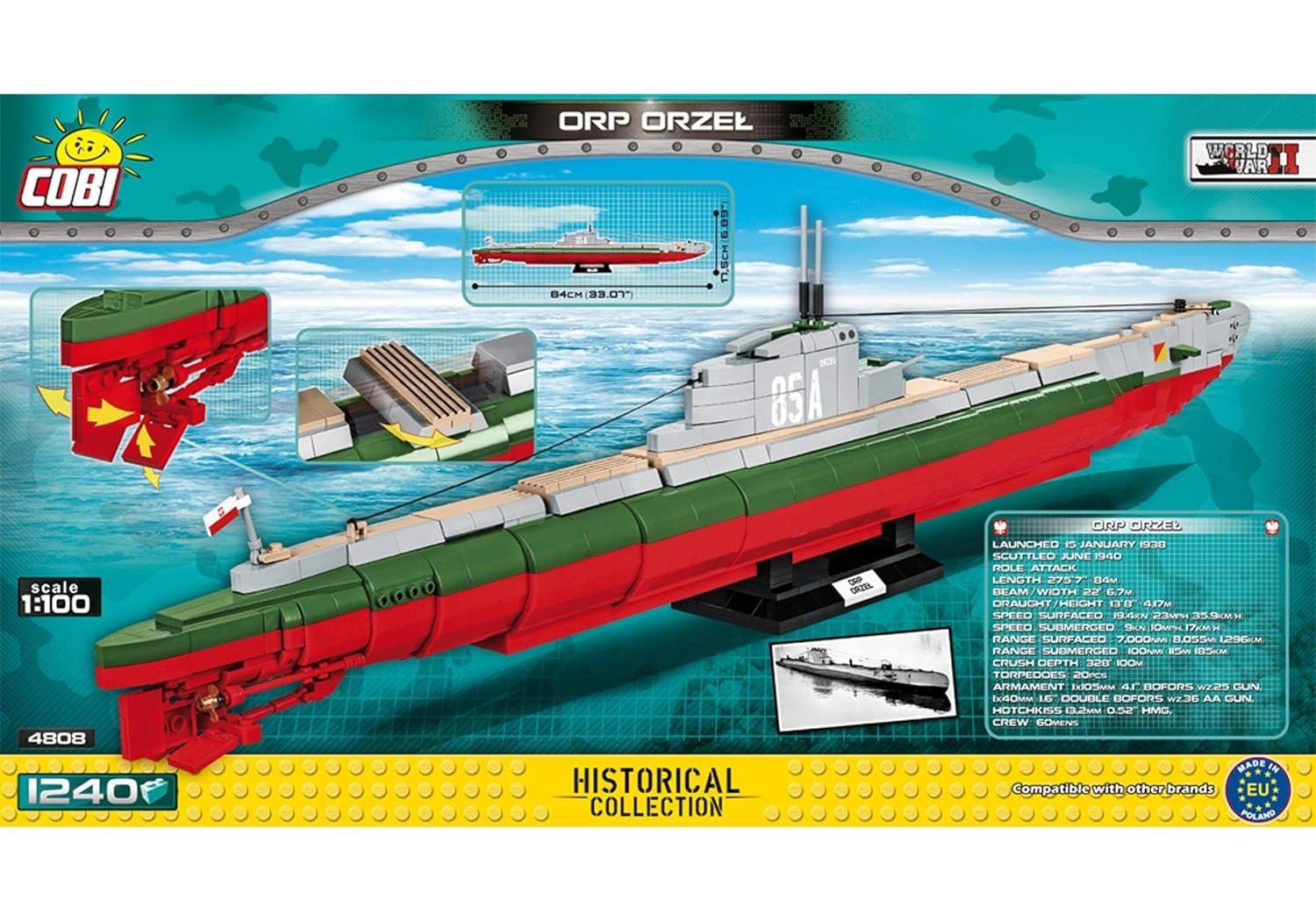 Cobi Kit di costruzioni: COBI 4808 U-Boot ORP Orzeł, 1:100 – Usato da Basel venduto da SwissBrickBank 3
