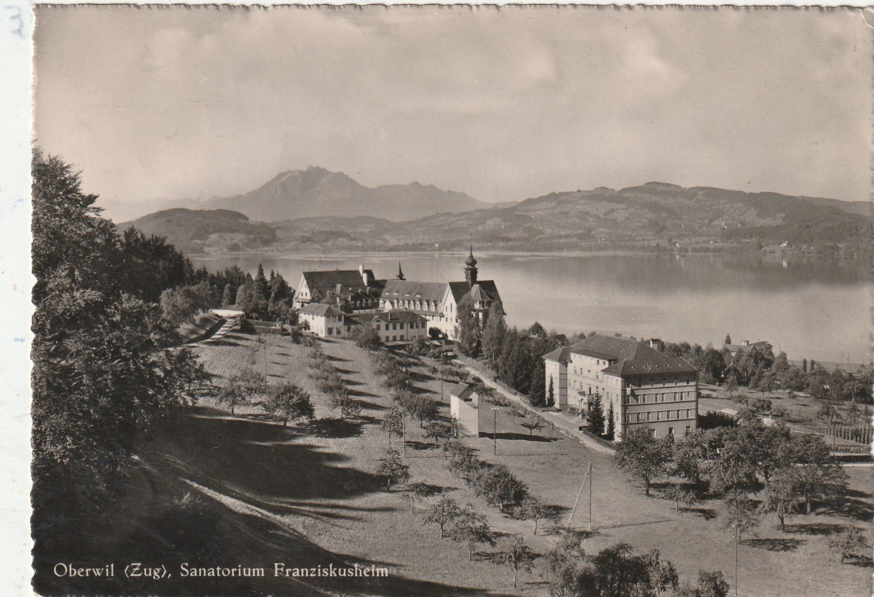 Cartoline postali: Oberwil  Zug Sanatorium – Usato da Lumbrein venduto da made02