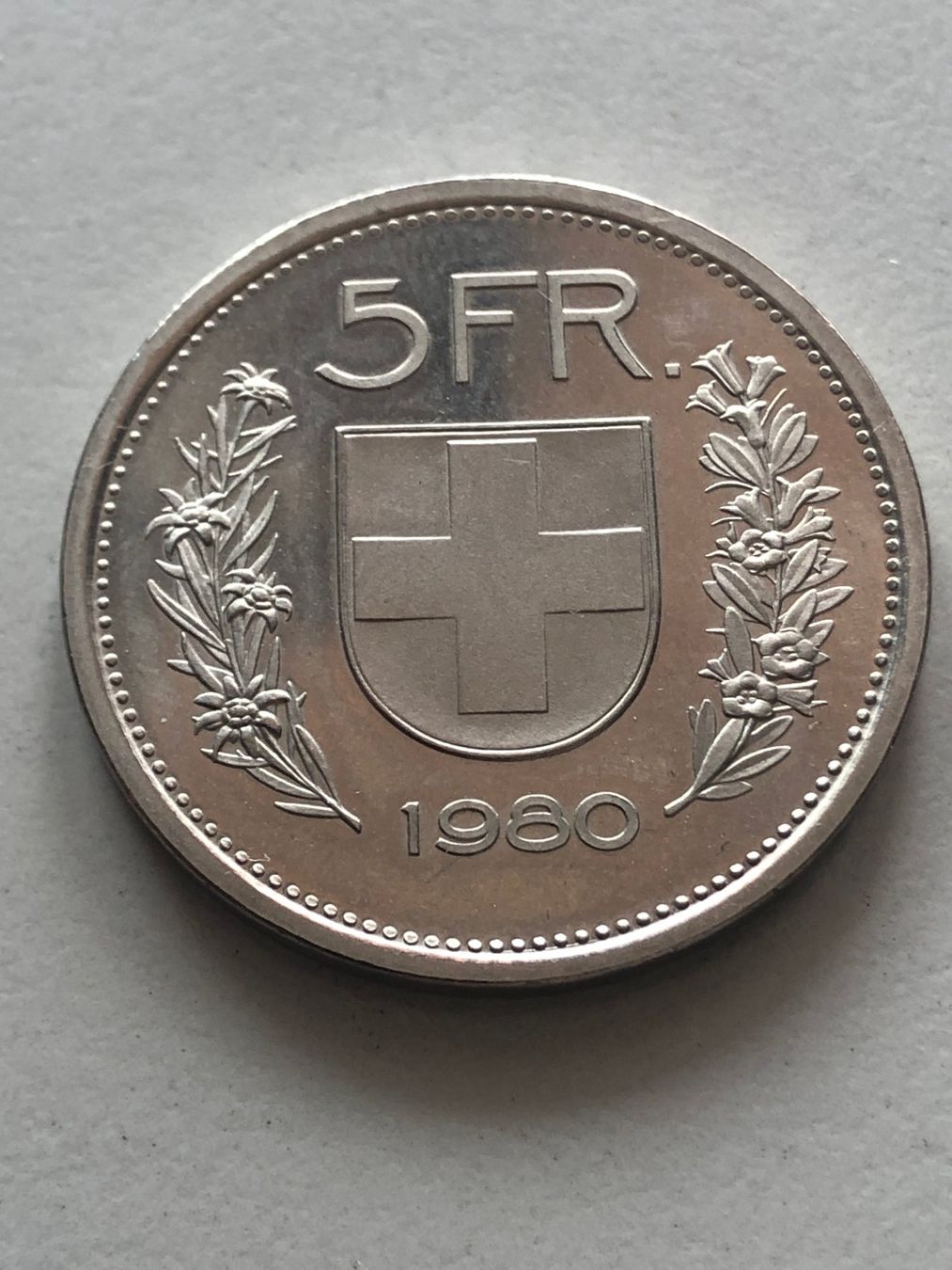 Tutti le monete: 5 Fr. 1980 unz. – Nuovo (secondo la descrizione) da Schötz venduto da Odpa