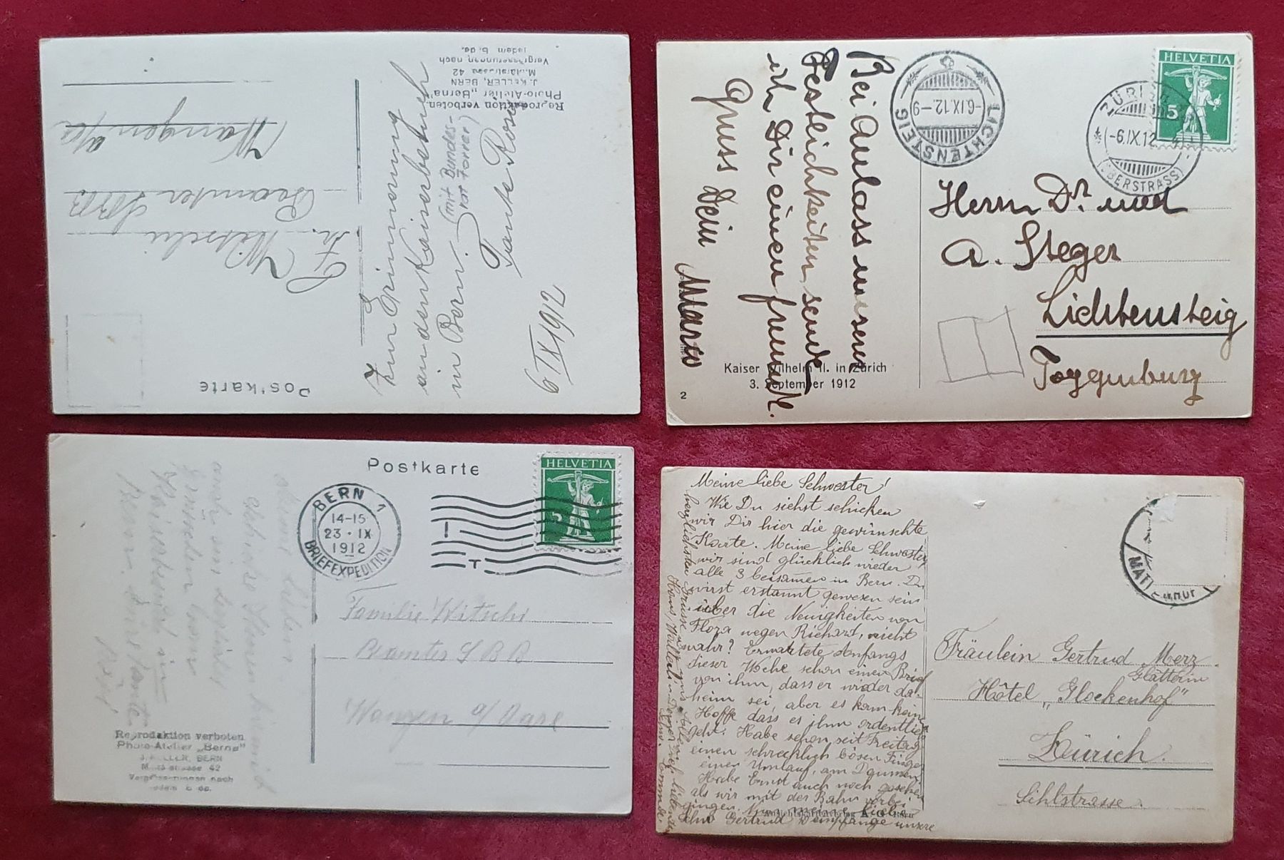 Cartoline postali: 4 Ansichtskarten, Kaiser Wilhelm II – Usato da Kreuzlingen venduto da Rschweiz1 5