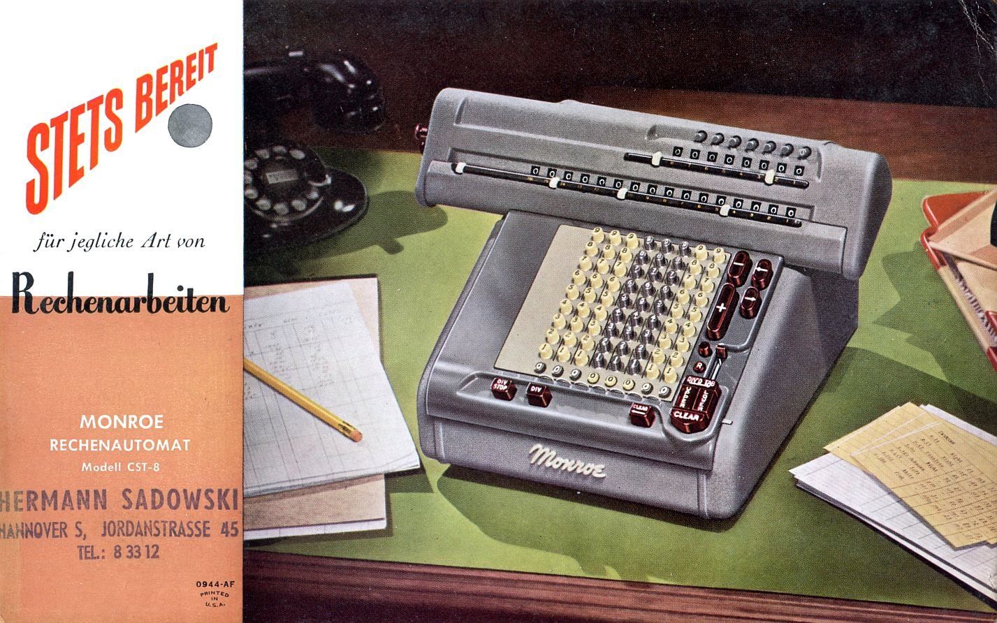 Tutte le macchine: MONROE CST8 Serial B930051 Rechenautomat ca. 1954 – Usato da Unterengstringen venduto da brosi1313