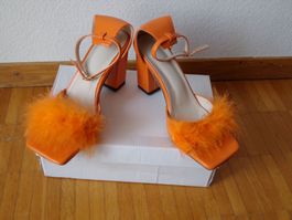 Damen Schuhe Pumps orange Gr. 40