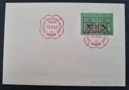 1943 : Block Einzelwerte W17L + R auf FDC : KP 250.--