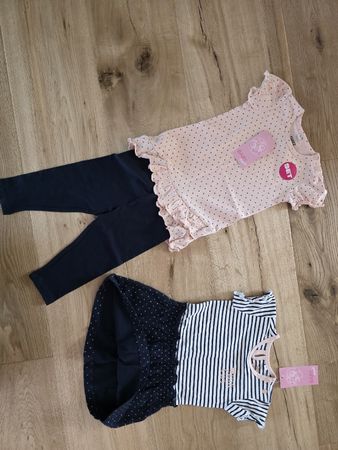 Neues, süsses 3-teiliges Mädchenkleider-Set, Grösse 74