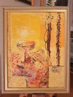 Ölgemälde "das Glas" - Signiert Angelica - Datiert 1987