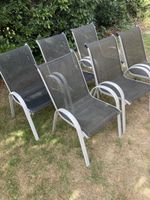 Gartenstühle Metall schwarz 6 Stück guter Zustand