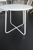 Runder Tisch, Gartentisch, Beistelltisch, Metall, Weiss NEU