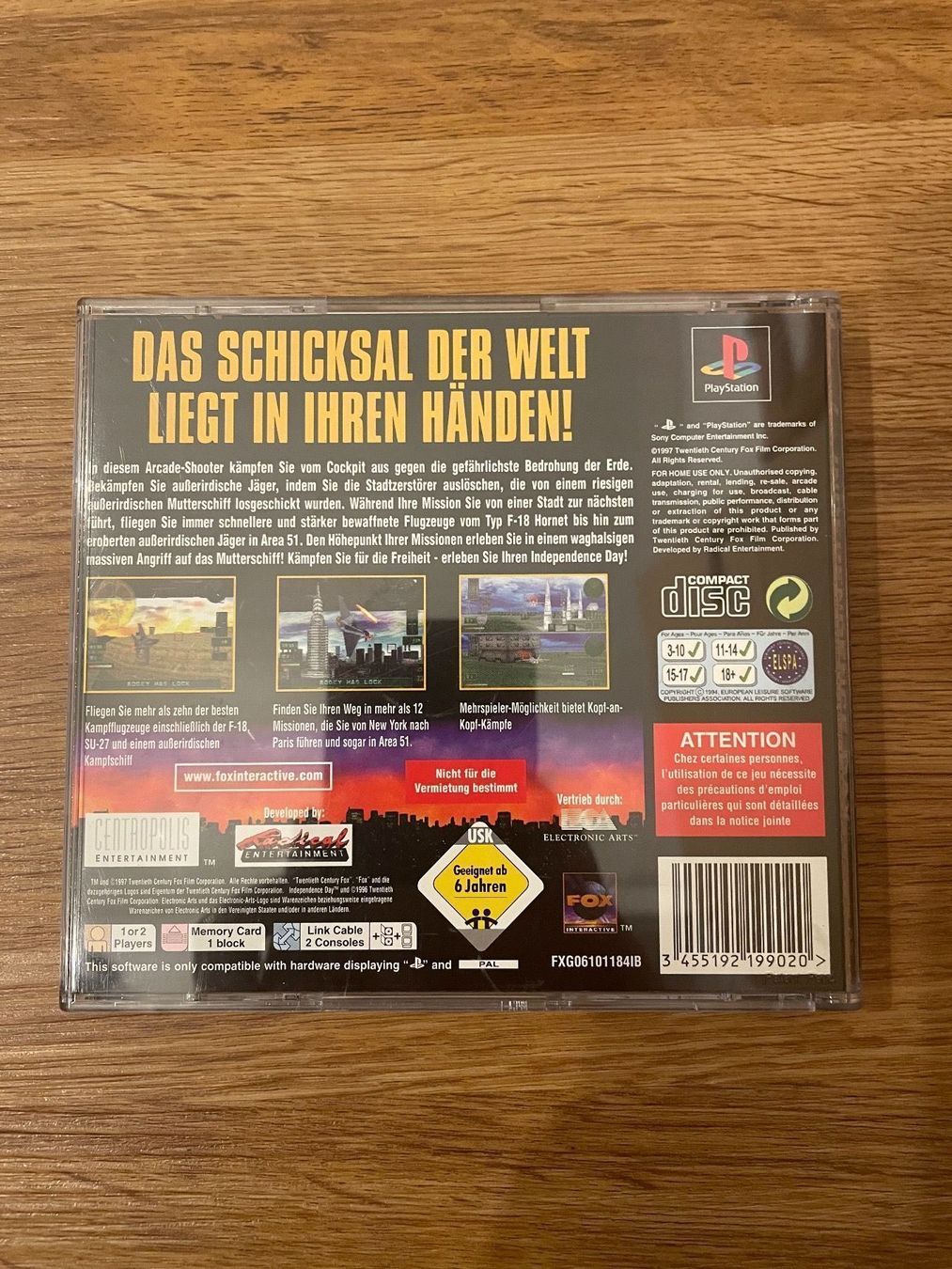 Jeux: Independence Day für Ps1 – D'occasion à Ringgenberg BE par Republic_Of_Gamers 1