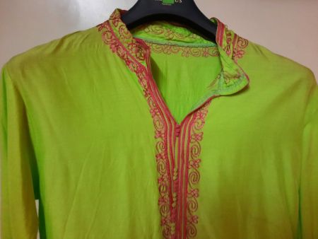 Baumwollbluse bestickt aus Marokko, neu/ungetragen
