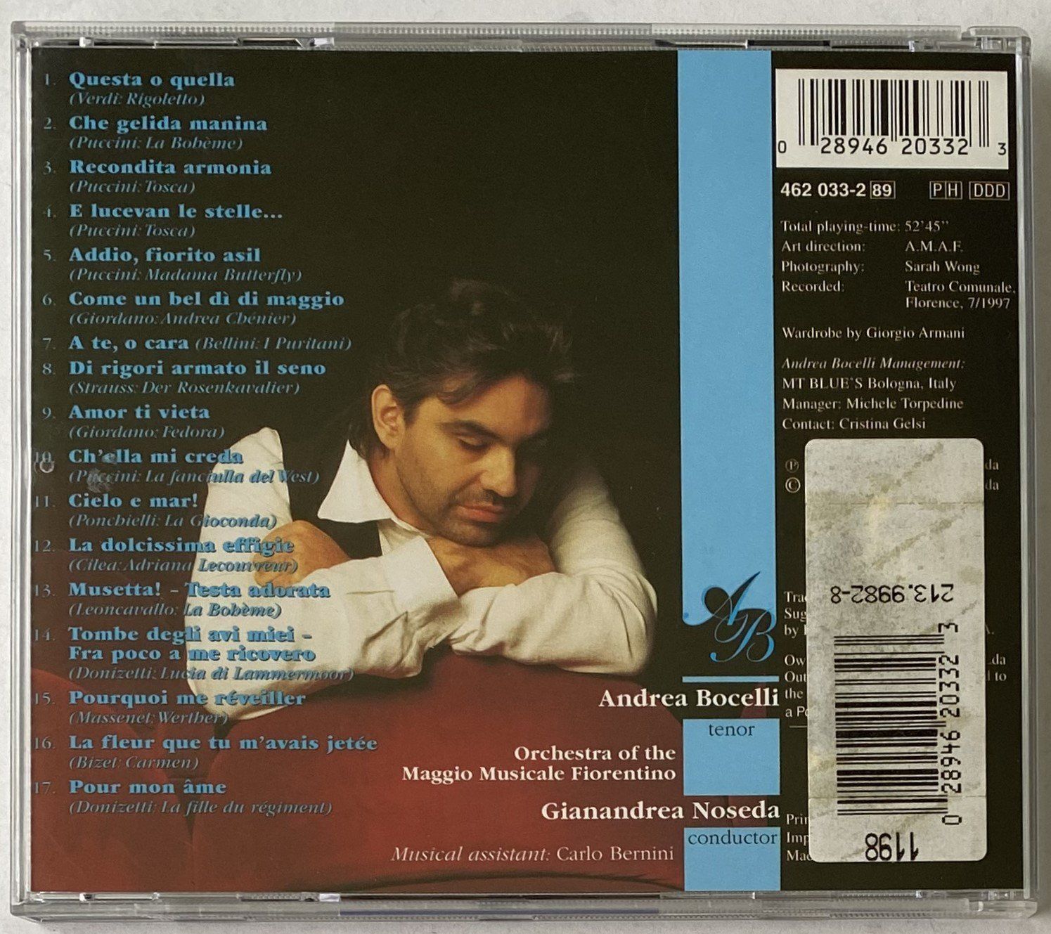 CD: Andrea Bocelli, Aria, The Opera Album – Usato da Flums venduto da Asquillo 1