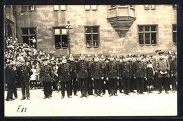 Foto-AK Saarbrücken, Feuerwehrtag, Grup