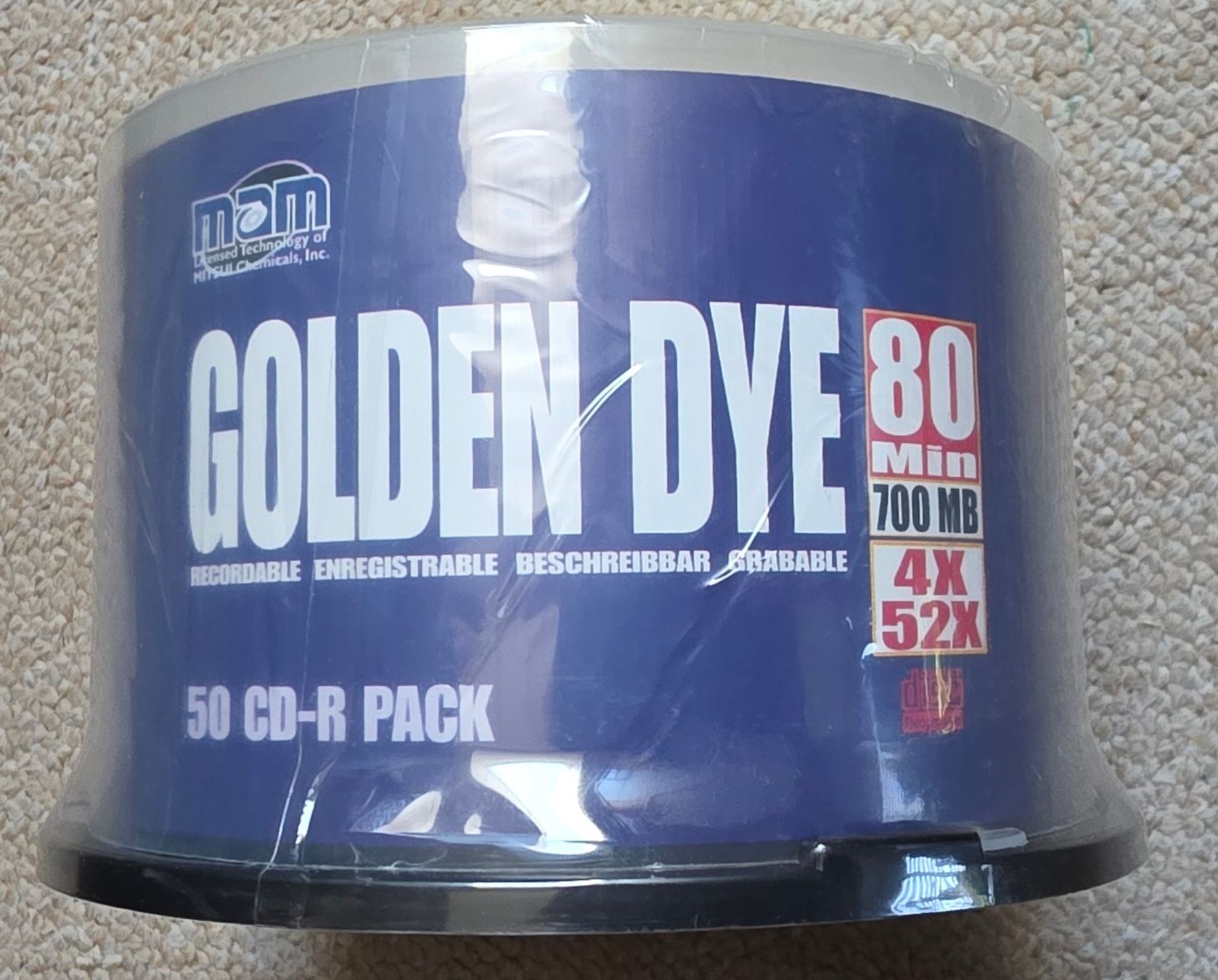 CD & DVD vergini: MAM Golde dye 50er Pack CD-R – Nuovo e nell'imballaggio originale da Unterkulm venduto da falkennest01