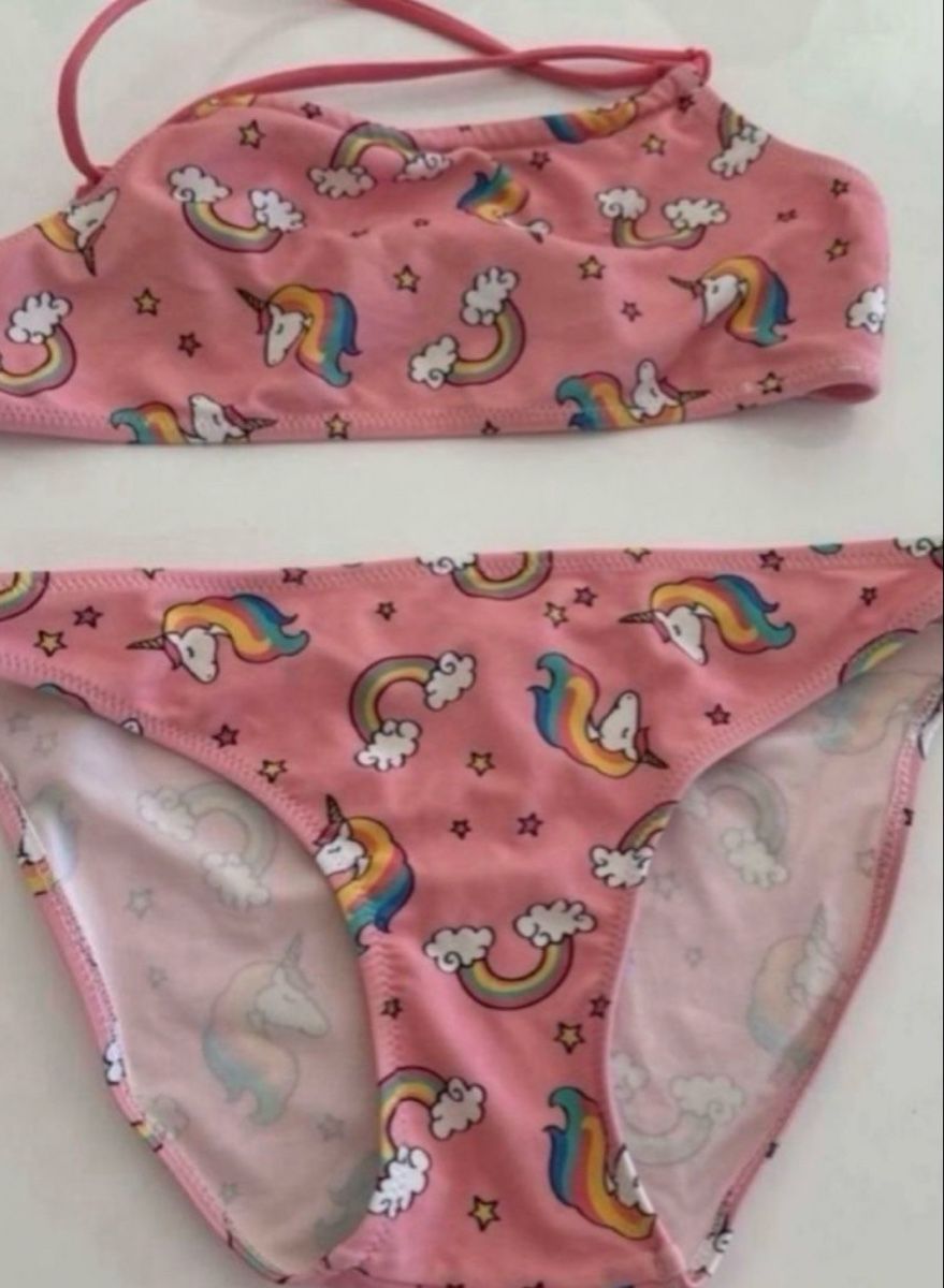 Badehosen: Bikini Pink Einhorn Muster Grösse ca 134/140  – Neu (gemäss Beschreibung) aus Freidorf TG von nad_fxh7