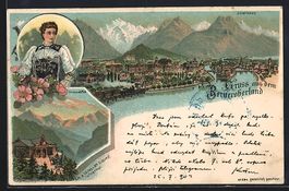 Litho Interlaken, Heimwehfluh, Frau in T