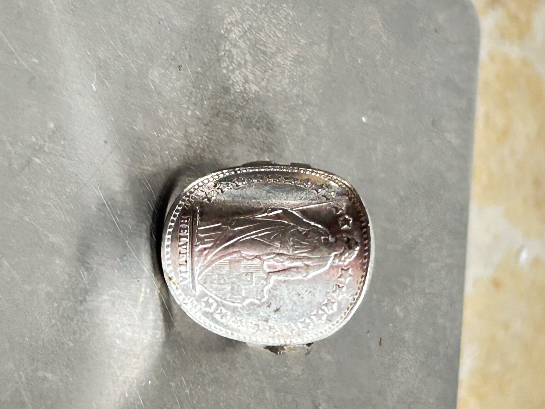 Anelli: Silberring 50 Rappen 1944 (Grösse 47) – Usato da Laufen venduto da belleskulptur 5