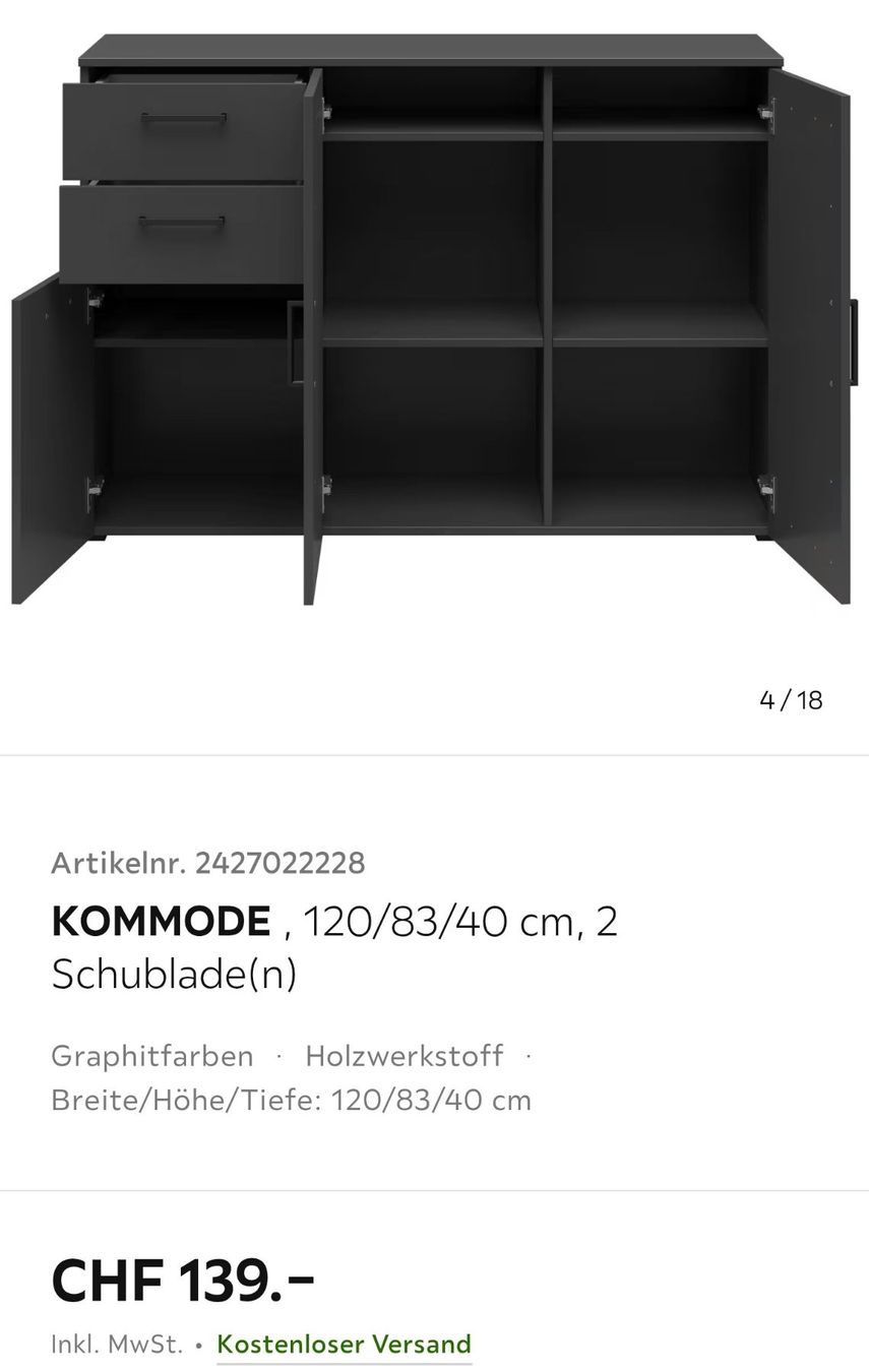 Kommoden: Sideboard Graphit Neu & Originalverpackt – Neu und originalverpackt aus Bellach von Mihai17 1