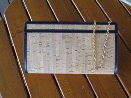 Vintage  Kork - Clutch- Umhängetasche, Made in Italy !