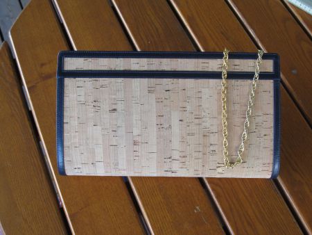 Vintage  Kork - Clutch- Umhängetasche, Made in Italy !