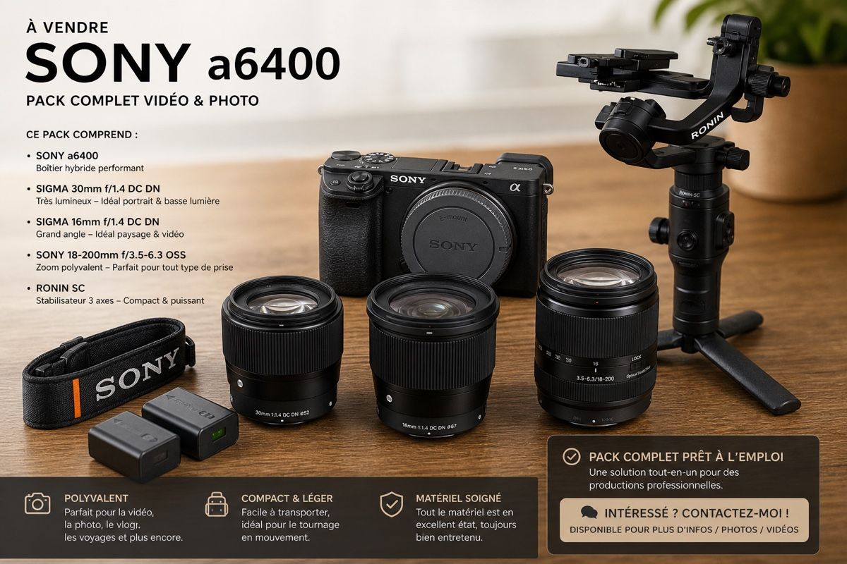 Sony Fotocamera: Sony a6400 + objectifs Sigma + DJI Ronin SC – Usato da Morges venduto da kai_lth5 2