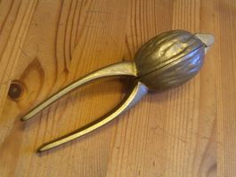 Vintage Messing Nussknacker Walnuss | Mid-Century 17cm