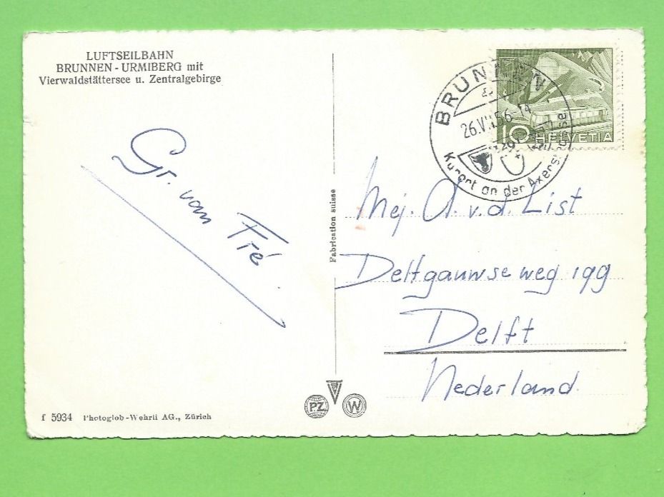 Cartoline postali: Luftseilbahn Brunnen - Urmiberg – Usato da Zürich venduto da t24_de 1