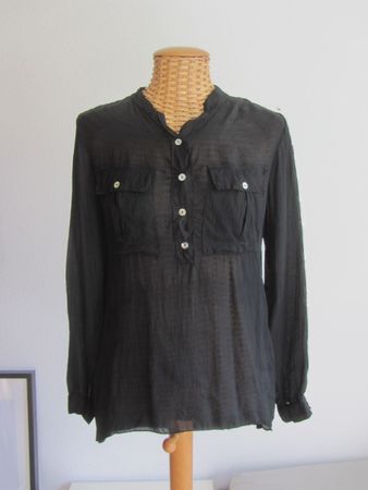 MADE IN ITALY - Seide Bluse schwarz S