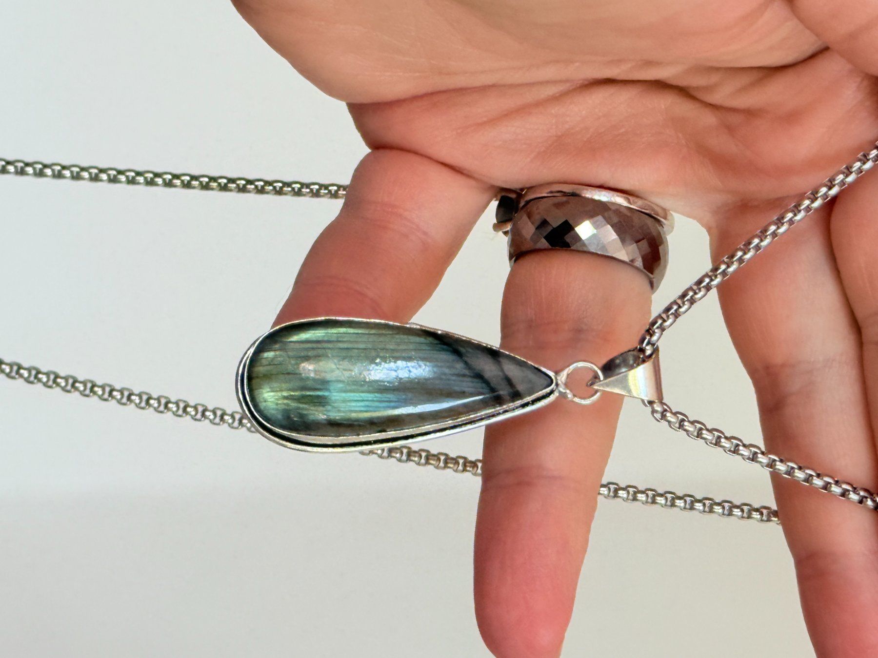 Catenine: Collier Labradorite - Été étincelant! – Nuovo e nell'imballaggio originale da Genève venduto da AWWA 2