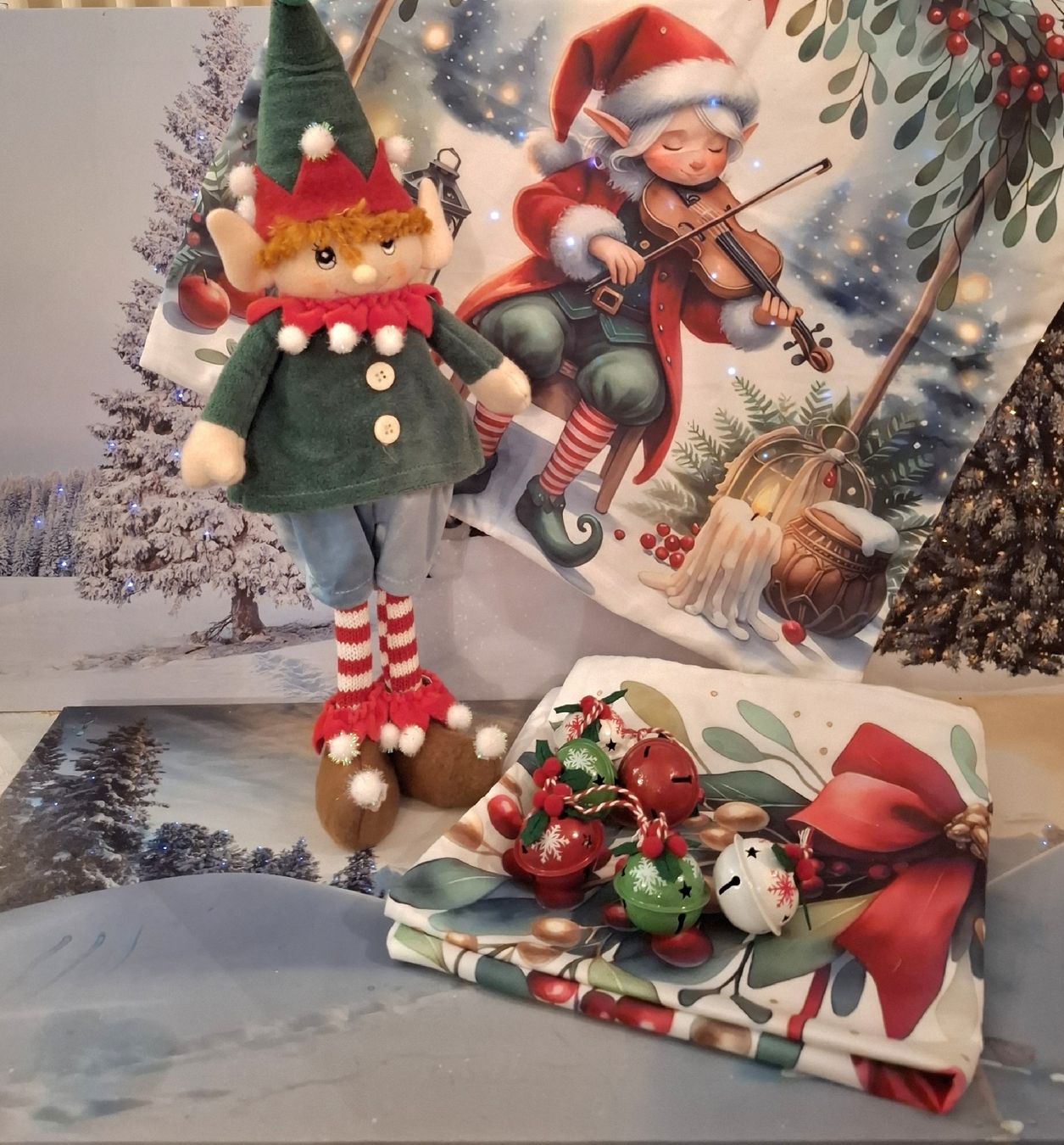 Alle Dekorationen: ELF - FIGUR  MIT 2 KISSEN & SCHELLEN – Neu (gemäss Beschreibung) aus Gretzenbach von schibaya 3