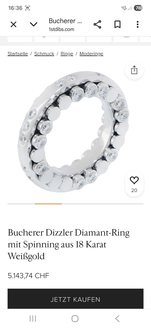 Bucherer Anelli: Dizzler Damenring Bucherer mit Diamanten  weissgold – Usato da Buochs venduto da LUINO7 2