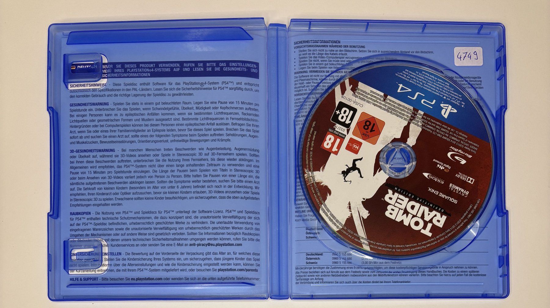 Spiele: PS4 - Tomb Raider: Definitive Edition – Gebraucht aus Allschwil von Bullach 1