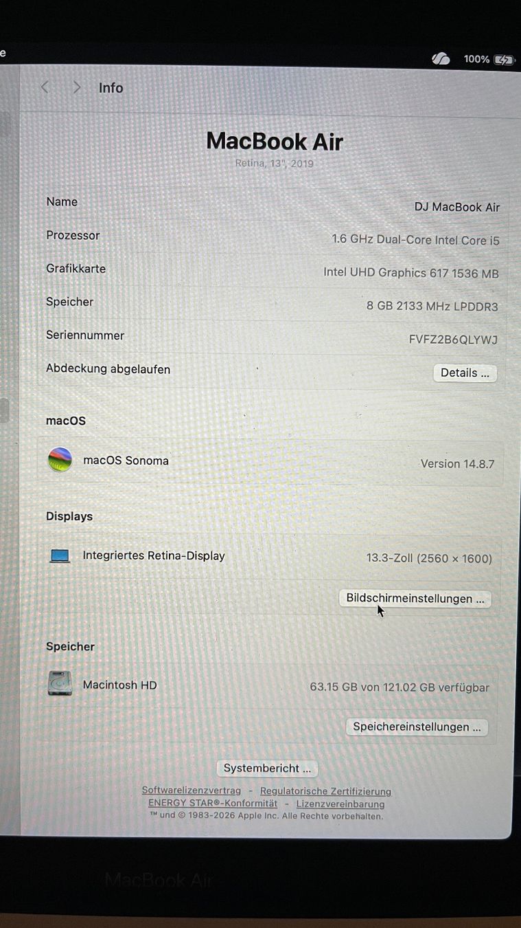 Apple Notebook: MacBook Air, Rentina, 13", 2019 – Usato da Triesen venduto da in_Trisuna 5