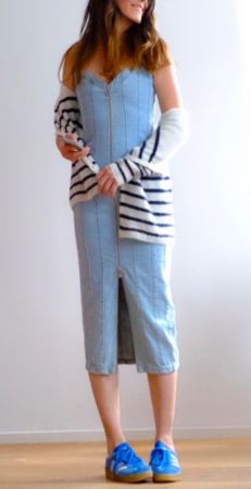 ROTATE Birgerchristensen KLEID  aus Denim - neu -
