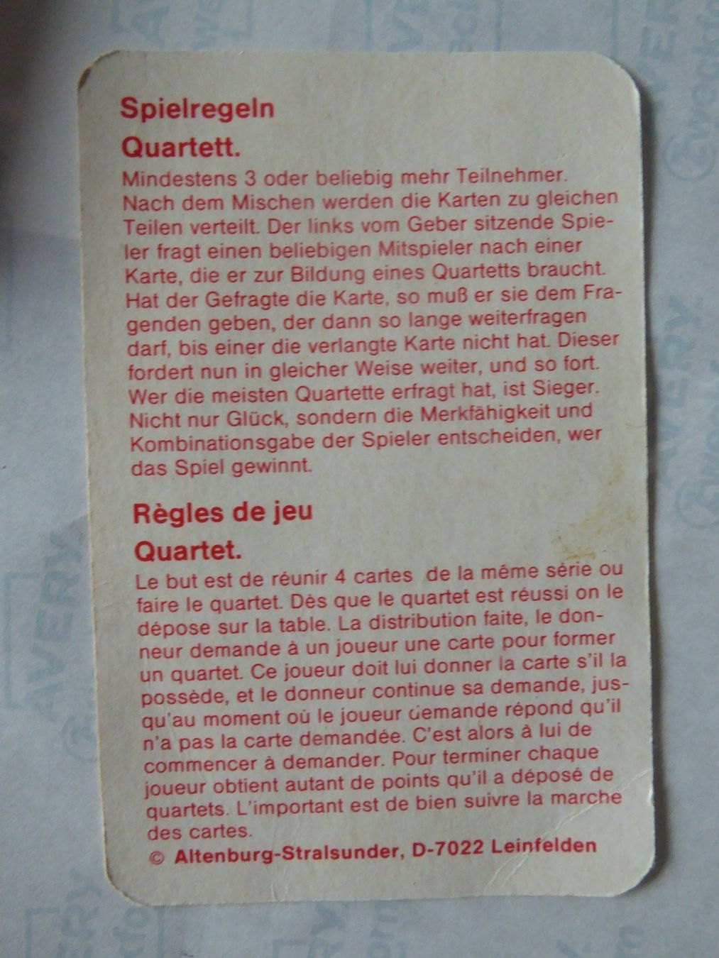 Giochi: Red Arrows Quartett Altenburger Stralsund – Usato da Gossau SG venduto da tenerife11 1