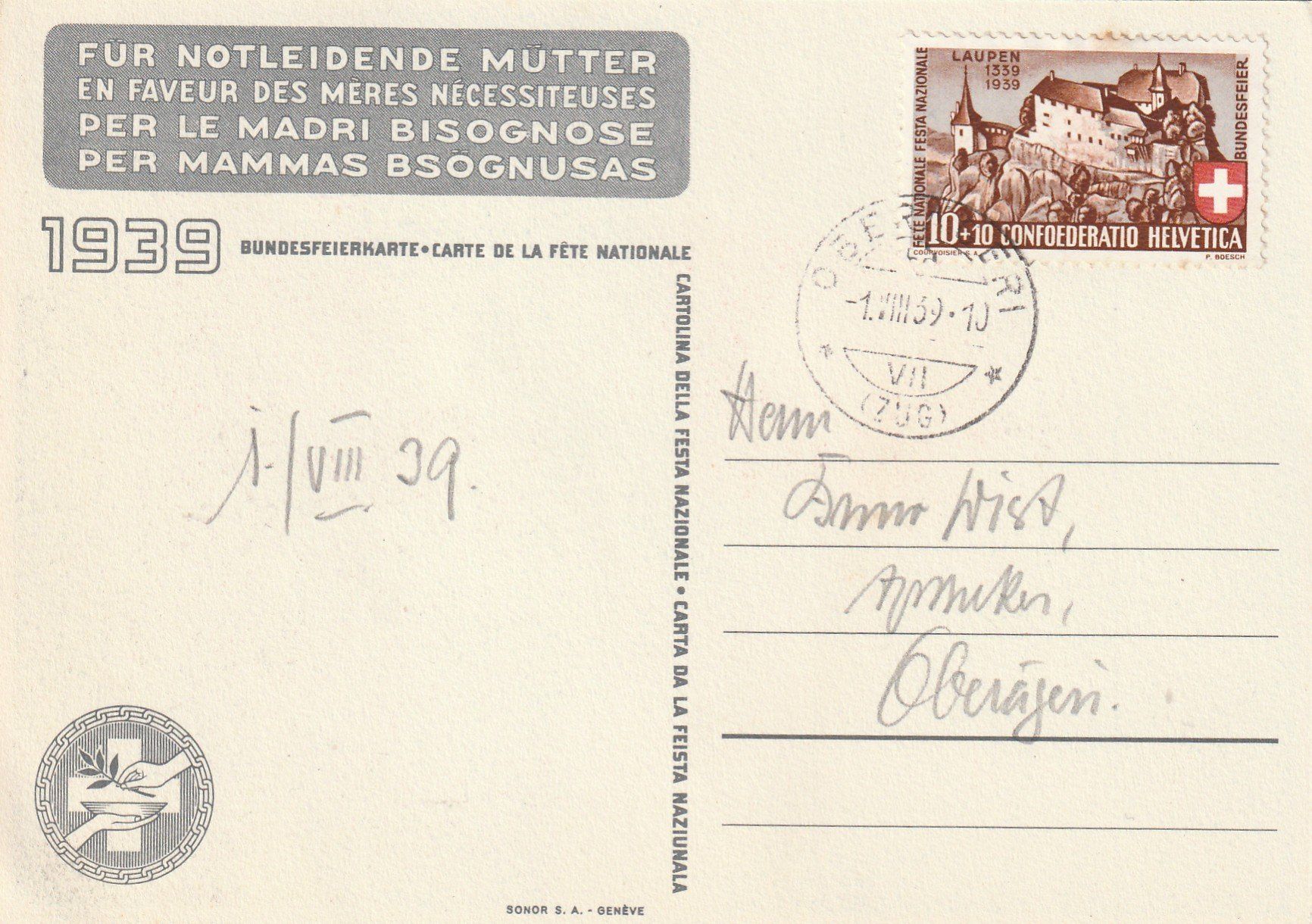 Tutti i francobolli: Bundesfeierkarte Zu. Nr. 69 – Usato da Rorschacherberg venduto da fratovi2
