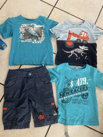 C&A Sommer Set: 3 T-Shirts und Shorts, Gr.98