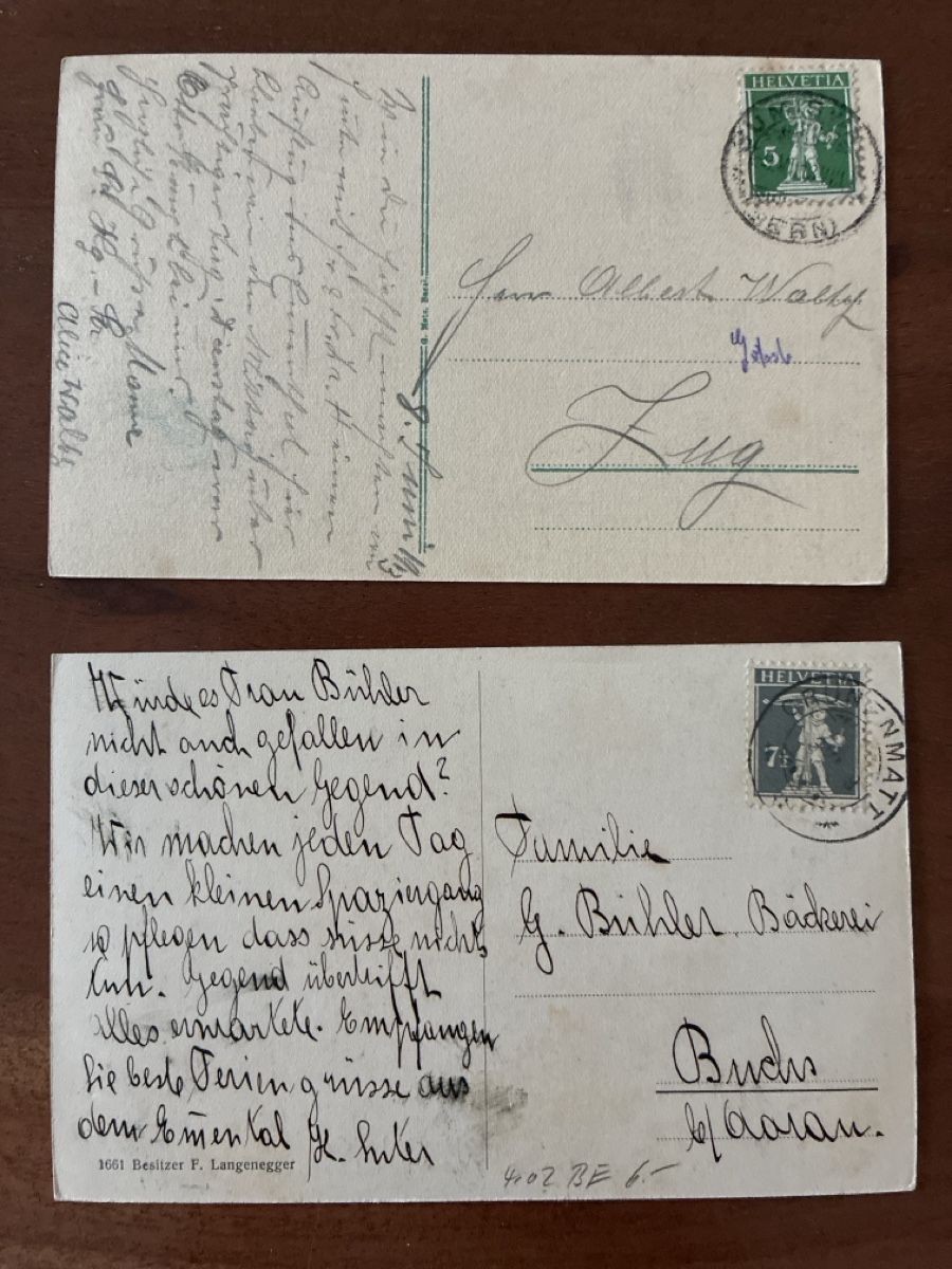 Cartoline postali: 5 Ansichtskarten Schweiz von Sumiswald BE – Usato da Oftringen venduto da Cla.vD.74 1