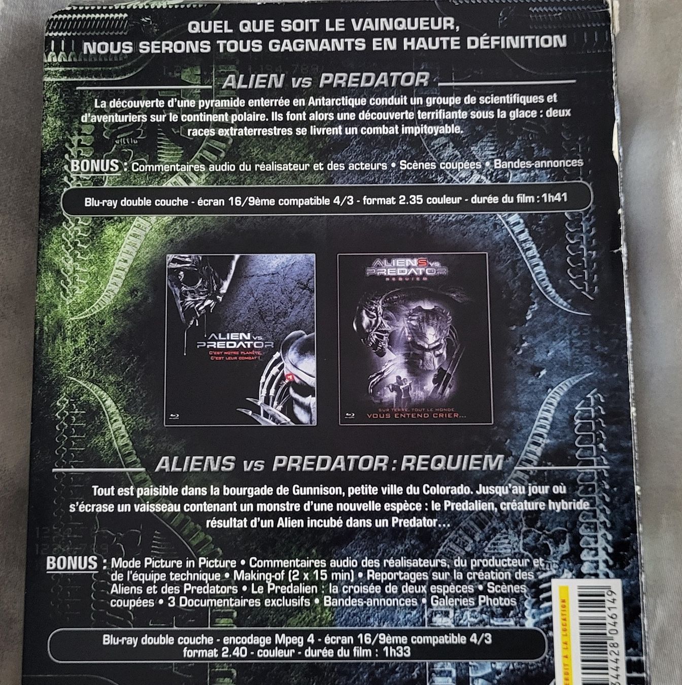 Alle DVDs: Aliens VS Predator 1 + 2 Coffret Blu Ray DE FR IT EN MULTI – Gebraucht aus Grand-Lancy von  4