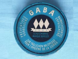Vintage GABA Blechdose – Durchmesser 7,5 cm – Sammlerstück